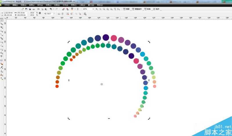 CorelDRAW绘制抽象绚丽的五彩圆点螺旋