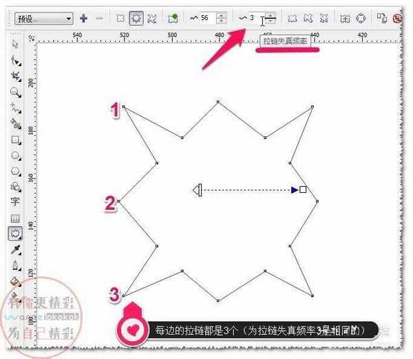 cdr软件变形工具之拉链变形使用方法