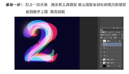 photoshop快速制作一个超好看的炫彩效果的数字2教程