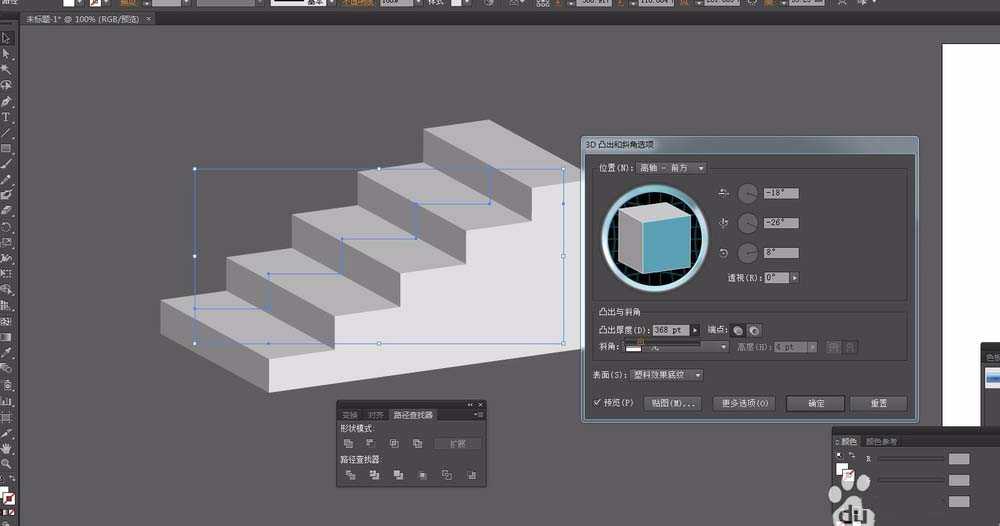 AI怎么绘制2.5d立体楼梯? ai楼梯画法
