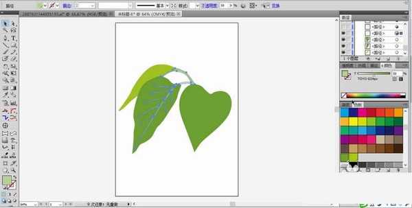 ai怎么设计绿色的树叶?