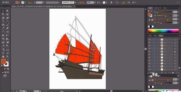 ai怎么绘制帆船图片? ai绘制帆船矢量图的教程
