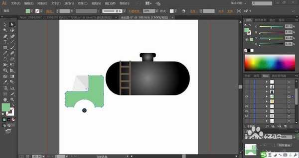 ai怎么设计扁平化的运油车插画? ai运油车的画法
