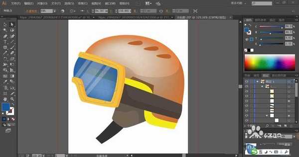 ai怎么绘制头盔? ai头盔矢量素材图的画法