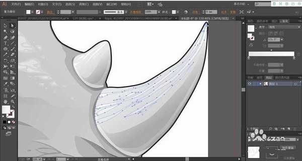 ai怎么手绘犀牛头像? ai犀牛黑白头像的设计方法