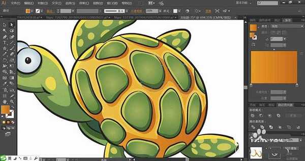 ai怎么画卡通效果的小海龟? ai小海龟的画法