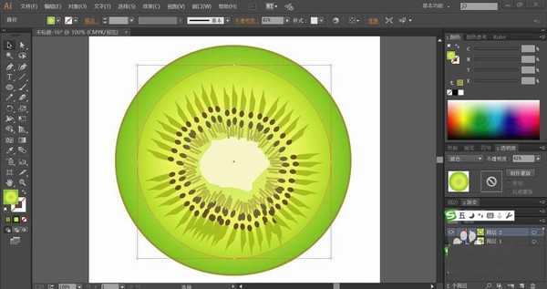 ai怎么画切开的猕猴桃图形? ai猕猴桃的画法